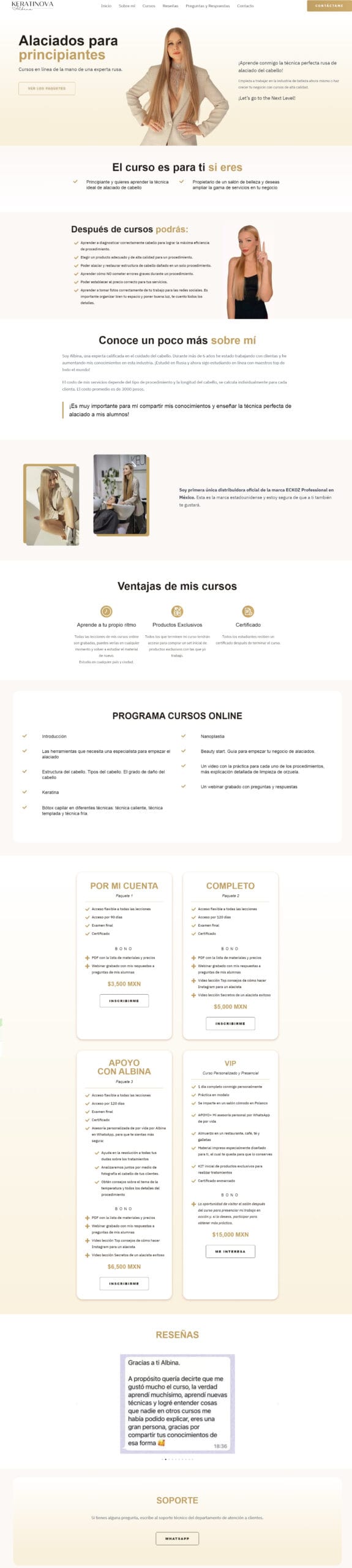 Albina keratinova - Alaciados para principiantes Portafolio Sitios Web