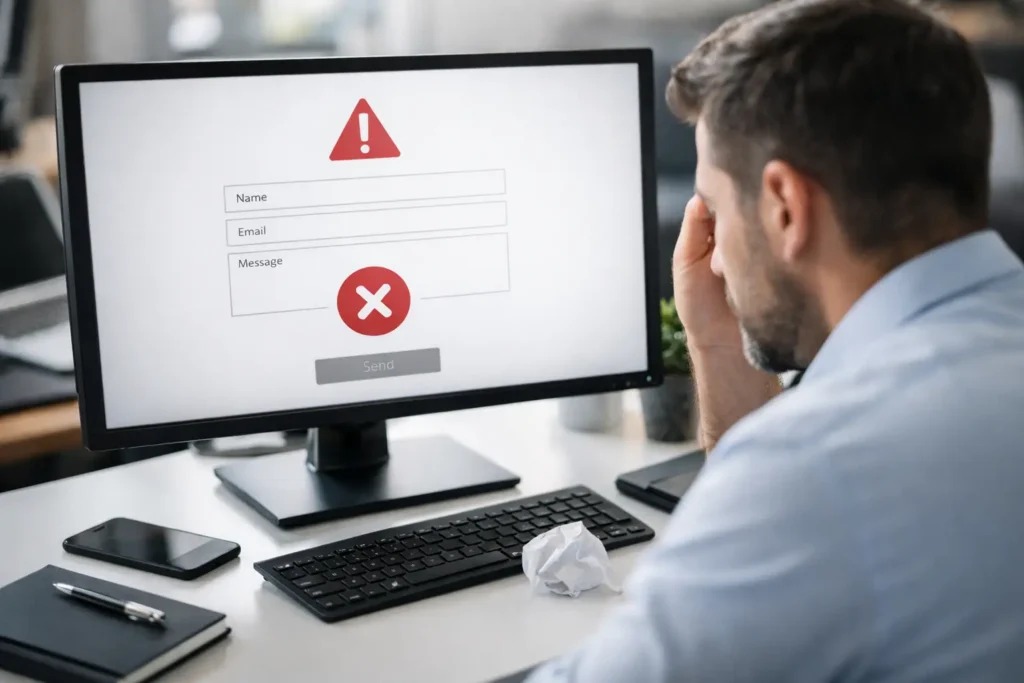 Mi formulario de contacto no funciona: causas comunes